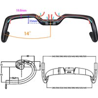 Carbon Fiber Drop Bars 14 Degree Flare Riser Handlebar Internal Cable Routing Road Bike Fixie Gravel Cycling Accessories