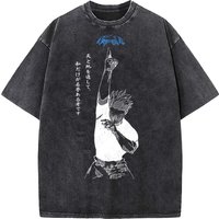 Gojo Satoru Jujutsu Kaisen TShirt Men Women Tshirt Vintage Washed Cotton Tshirt Clothing Summer Short Sleeve 2026 New 100%cotton