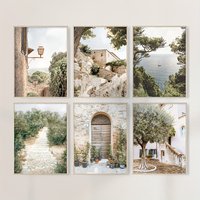 6pcs/set Italian Country Canvas Prints Mediterranean Olive Tree Plants European Art Wall Art Posters for Modern Home Decor Gifts