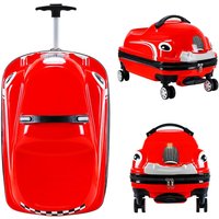 20" Kid's Cartoon Ride-on Travel Suitcase Rolling Luggage with Spinner Wheels Carry Trolley Luggage Children's Ride Travel