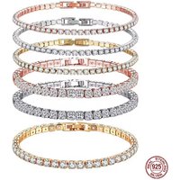 Exquisite 925 sterling silver fashionable zircon sparkling bracelet star bracelet ladies' party charm jewelry