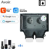 Avoir Tuya Wall Electrical Sockets Ip66 Waterproof Power Socket With Cover Wifi Smart Plug Eu Standard Outdoor Rainproof Socket