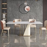 Luxury Dining Table Set 6 Seat For Dining Room Furniture Modern Style Dining Tables With Chairs