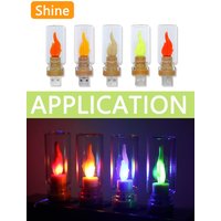 5V LED Flash Candle Edison Light Bulb USB Candle Light Mini Night Light Festival Car Power Bank Portable Decorative Light Bulb