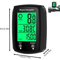 1PCS Bike Computer Wired, Waterproof Bicycle Odometer MPH/KM/H, Touch Sensor Switch Big Digital LCD, Automatic Wake-up for Bike