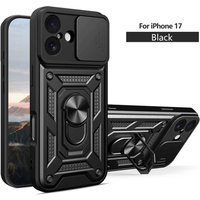 For iPhone 11 16 15 14 13 12 17 Pro Max Mini Plus Air Military Grade Bumpers Ring Cover Slide Camera Lens Protector Armor Case