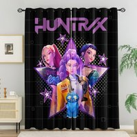 Rideaux Hasbro Kpop Star Team Anime bloquant 85% de la lumière, réduisant le bruit, à œillets, pour chambre de fille et balcon.