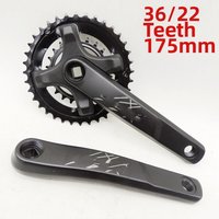 1 Set Mountain Bike Crankset 36/22T 8-9 Speed 175mm Aluminum Alloy Square-Taper Chainring Set Black Bicycle Parts