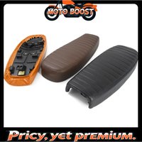 【Premium quality】640MM Vintage Retro Motorcycle Custom Yellow Caterpillar Stripe Flat Double Seat Cushion mash125/250 image 4