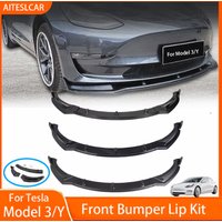 Front Bumper Lip Chin Diffuser Body Kit Spoiler Deflector Tuning Accessories For Tesla Model 3 2017-2023 Model Y 2021-2024
