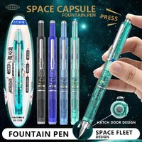 Fine Sharp Retractable Fountain Pen Space Capsule Ink Cartridge Set for Students Calligraphy Sketching School Office Supplies