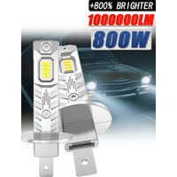 H1 LED Car lights 800W High Power Headlight Bulbs CANBUS Mini Wireless Fanless Auto Lamp 6000K Plug&Play Headlamp +800% Bright