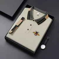 New Men's Fashion Embroidered Collar Short Sleeve Summer New Breathable Polo Shirt Short Sleeve, High Quality Outdoor Men's Top