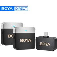 BOYA BY-M1V Wireless Lavalier Microphone for iPhone 15/16 Android USB-C Devices Smartphone Youtube Recording Live Streaming Vlog