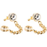 Gold-plated Crystal Cufflinks Round Chain Durable Lightweight Gift Ideas Valentine Day Birthday