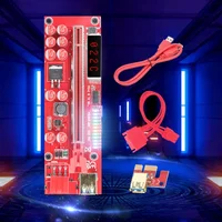 V013 Pro GPU Riser 013 Pro PCI Express X16 6Pin USB 3.0 LED Temperature PCIE Riser for Video Card Riser for Bitcoin Miner Mining