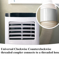 B06B-2X Portable Air Conditioner Exhaust Hose Coupler Window Adapter AC Unit Tube Connector Parts & Accessories 5.9Inch