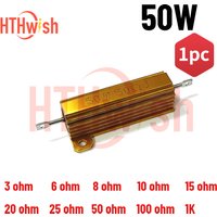 50W High Power Aluminum Metal Case Wirewound Fixed Resistors 3/6/8/10/15/ 20/ 25/50/100ohm 1K Dummy Load Wire Wound Resistance