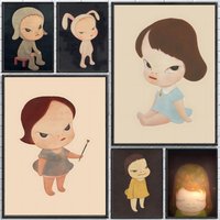 Artist Nara Yoshitomo Poster Poster Wall Sticker Waterproof Self Adhesive HD Art Bedroom Bar Decor