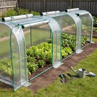 qwGarden Greenhouse, Planting Greenhouse, Plant Protection Cover, Cultivation Greenhouse,Plant Grow Tunnel 295x100x80 Cm for Garden Backyard Allotment, Zipper Doors PVC Cover Metal Tubing Structuree