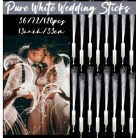 36-120PCS White Wedding Glow Sticks Fiber Optic Wands 3 Modes LED Flashing Wand For Glows Party Birthday Bridal Shower
