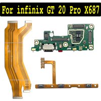 USB Charging Port Charger Microphone Board Main Connect FPC Motherboard Power Volume Flex Cable Parts For infinix GT 20 Pro