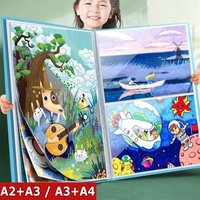 Portable Drawing Portfolio Folder A2 A3 Document Organizer File Holder Tranpsarent Poly Pocket Folder For Drawing