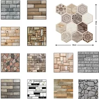 5/10PCS Stereo Wall Stickers Self-adhesive Wallpaper Brick Pattern Creative Stick Heatproof Vinyl Waterproof Kitchen Home Decor