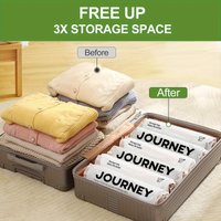 2pcs Hand-Rolled Travel Vacuum Storage Bags – No Pump Needed, Space-Saving Travel Bags for Camping, Picnics and Road Trips