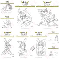Summer Sandy Shore Swimming Silicone Stamps 2024 New Scrapbook Diary Decoration Embossing Template DIY Greeting Card Handmade