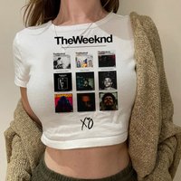 the Weeknd crop top corset summer cropped harajuku coquette Slim Fit Cute gyaru vintage 2000s woman tees