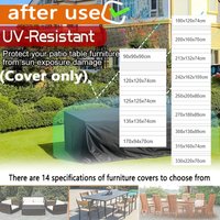14 Universal Size Sunproof and Windproof Rectangular Patio Covers Tear Resistant Outdoor Square Table and Chair Protective Cover