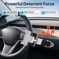 General Motors Retractable Steering Wheel Lock with Alarm, Car Anti-theft Lock with 2 Keys, Security Protection Sturdy & Durable