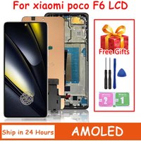 6.67”AMOLED Poco F6 Display Screen With Frame For Xiaomi Poco F6 LCD 24069PC21G Display Touch Screen Digitizer Assembly