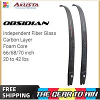 Akusta Recurve Bow ILF Limbs Carbon Graphene Foam Core 66" 68" 70" 20-42lbs Obsidian Series