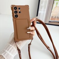 Wallet Card Lanyard Case For Samsung Galaxy S26 Ultra S25 FE S23 S21 S22 S24 Plus Shockproof Crossbody Neck Cord Strap Cover