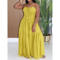 Sexy Patchwork Ruched Casual Maxi Dress Women Summer Outfits Spaghetti Strap Strapless Club Party Loose Long Dresses Vestidos