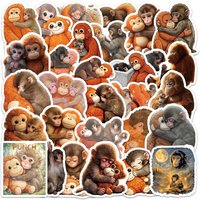60Pcs Punch The Monkey Stickers Cartoon Punch Monkey Vinyl Waterproof for Laptop Phone Case Notebook Water Bottle DIY Stickers