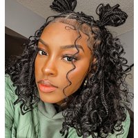 8 Packs Goddess Box Braids Crochet Hair Synthetic 10 Inch Boho Crochet Box Braids With Curl Ends Box Braids Hair Extensions