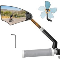 Anti-Glare Handlebar Bike Mirror - Bike Rear View Mirror With Retractable & 360 ° Adjustable Lens, Foldable Bicycle