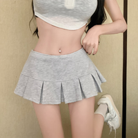 Lucyever Streetwear Y2K Mini Skirt Women Sexy Low-Waisted Ultrashort Pleated Skirts Female Summer Hot Solid Shorts A-Line Skirts