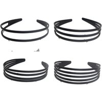 5 Black Fashion Plastic 2-Row 3-Row 4-Row 5-Row Wide Alice Headband Hair Bands