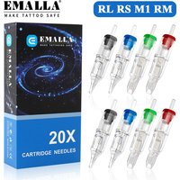 20pcs Cartridge Tattoo Needles RL RS M1 RM Disposable Sterilized Safety Cartridge Needles for Rotary Tattoo Machine Pen Supply
