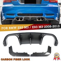 Carbonfaser-Optik für BMW E92 E93 M3 Coupé 2-Türer 2008-2013 V-Style Heckdiffusor Spoilerlippe Quad-Auspuff Bodykit ABS