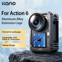 llano All-Metal Action Camera Cage for DJI Osmo Action 6 Sport Action Camera Mounting Cage Camera Accessories Protective Case
