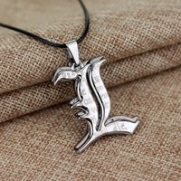 Anime Death Note Letter Keychain Classic Skull Pendant Leather Chain Necklaces Cosplay Jewelry Gift for Women Men Accessory