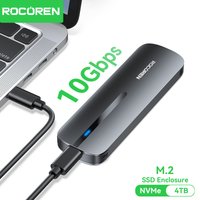 Rocoren M2 SSD Case M.2 NVMe SSD Enclosure Adapter 10Gbps USB 3.1 Gen2 USB C External Enclosure Supports M and B&M Keys