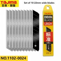 TAJIMA LB62H 10-Piece Set 22mm Wide Blades Replacement Blades Standard Spare Blades Knife Accessories NO.1102-0024