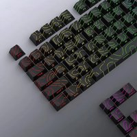 New Topographic Keycaps 4.0 Version Shine Through 98 Key PBT Cherry Profile Side Print Backlit for MX Gamer Mechanical Keyboard
