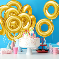 3pc 27.95inch gold ring aluminum foil balloon, suitable for themed parties and carnival themed birthday decorations